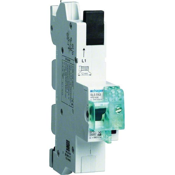 Hager HTS163E. Anzahl der Pole: 1P. AC Eingangsspannung: 230-400 V, Nominale Stromabgabe: 63 A, Automatisierung