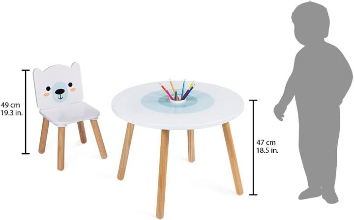 Actual product image Janod Table and 2 chairs Polar (Child seating group)