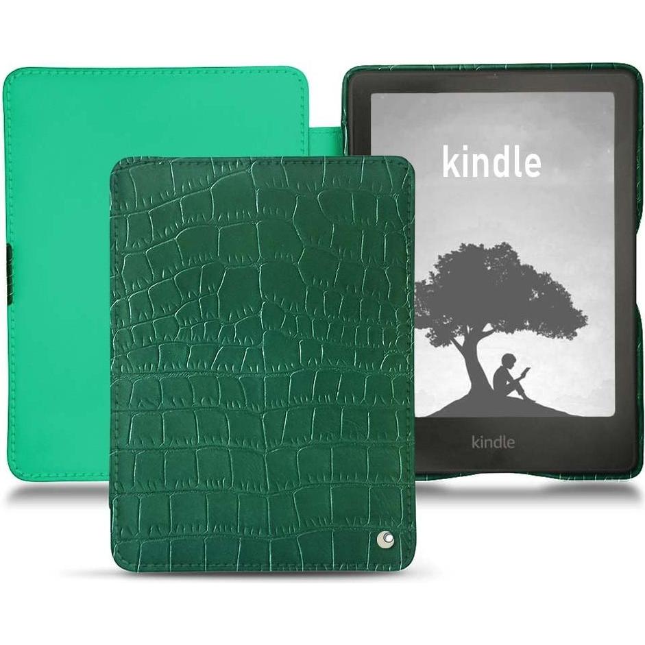 Noreve Lederschutzhülle horizontal (Kindle Signature Edition), Tablet Hülle, Grün