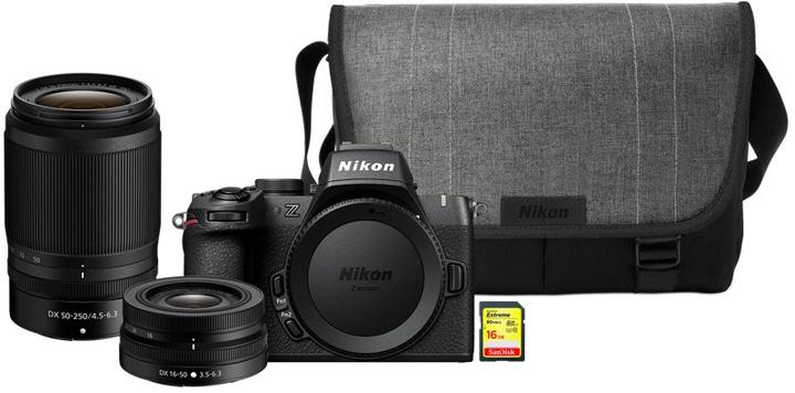 Actual product image Nikon Z50II - Systeemcamera - + NIKKOR Z 16-50mm VR lens + 50-250 NIKKOR Z lens + tas + 16GB SD (16-50 millimetres, APS-C / DX)