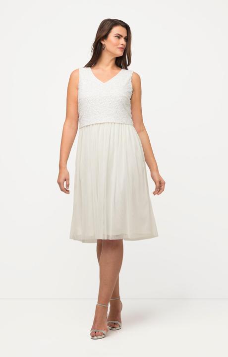 Produktbild Ulla Popken Midikleid, Pailletten, V-Ausschnitt, ärmellos (50, 52)