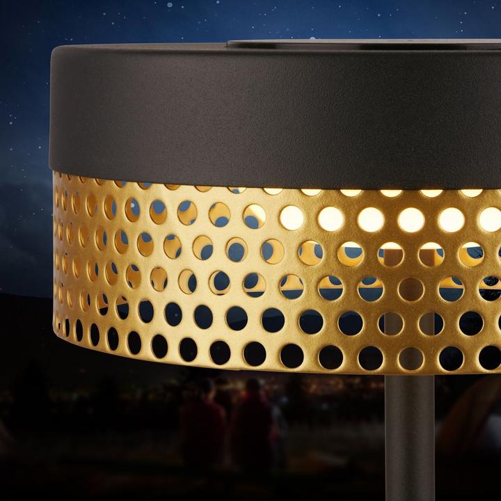 Image du produit Briloner Brilo unplugged BOOHA Akku Tischleuchte mit Lochblech - Schwarz, Gold (300 lm)