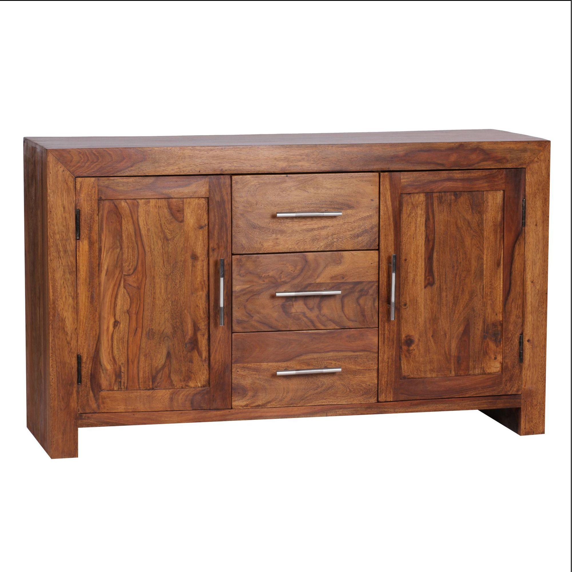 FineBuy, Kommode + Sideboard, Sideboard Braun (118 x 40 x 70 cm)