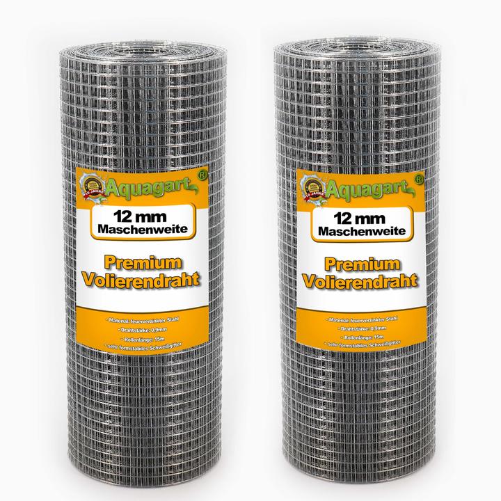 Actual product image Aquagart 15m x 0,5m Volierendraht Drahtgitter Schweissgitter Drahtzaun Feuerverzinkt