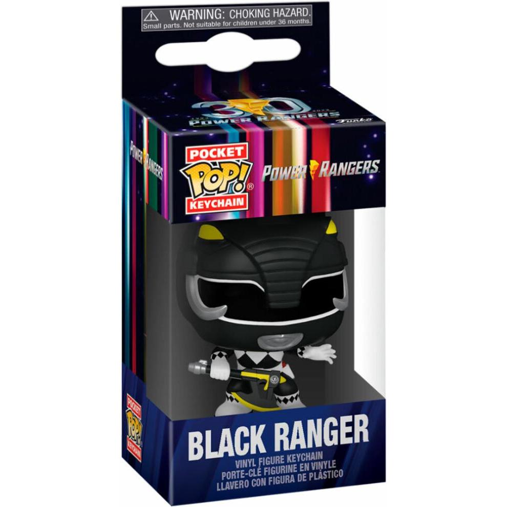 Thumbnail - Funko, Schlüsselanhänger, Power Rangers 30th présentoir porte-clés Pocket POP! Vinyl Black Ranger 4 cm (1), Schwarz