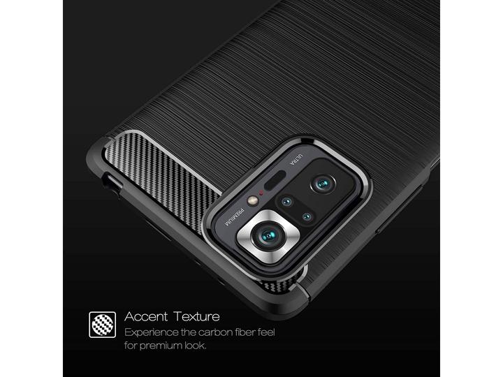 Produktbild Screenguard Xiaomi Redmi Note 10 Pro Hülle Carbon Brushed Soft TPU (Xiaomi Redmi Note 10 Pro)