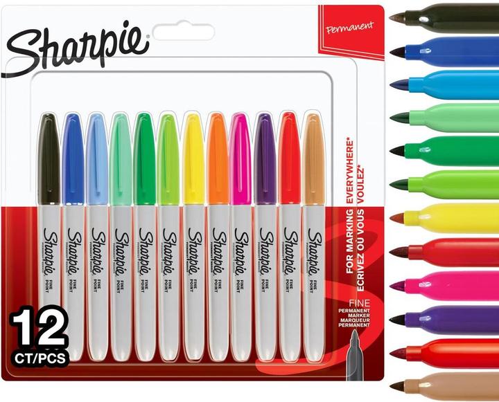 Image du produit Sharpie Marqueur pointe fine ronde F 12 couleurs pastel (12x)