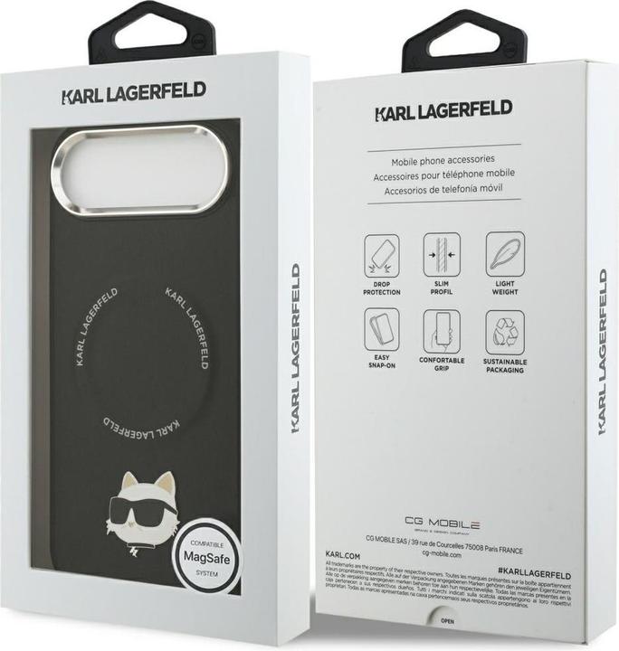 Actual product image Karl Lagerfeld - Leather MagSafe - iPhone 17 Air - Black (Apple iPhone 17 Pro)