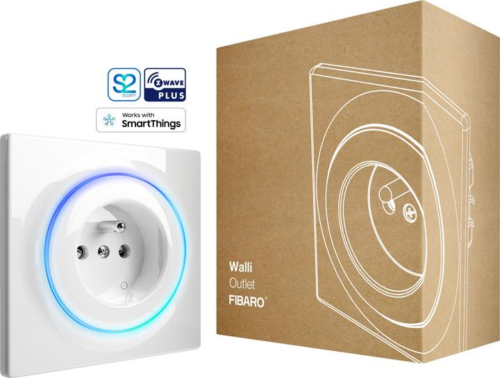 Fibaro teckbox Walli Outlet Type E with repeater function for controlling electric whips black