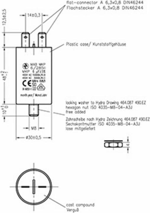 Actual product image MKP motor capacitors
