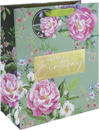 Actual product image Eurowrap Floral Happy Birthday Gift Bag (Pack of 6) (6x)