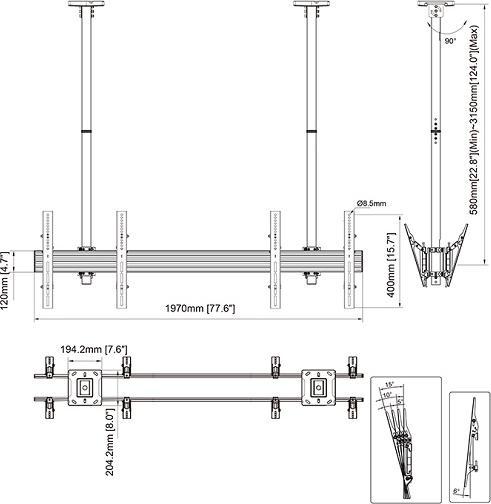 Produktbild Multibrackets M Ceiling Mount Pro MBC2X1U2