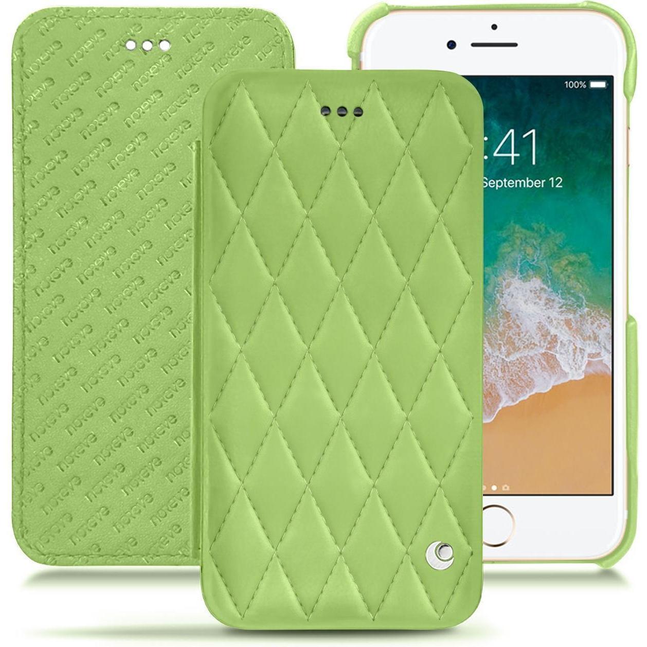Thumbnail - Noreve Lederschutzhülle horizontal (Apple iPhone 7), Smartphone Hülle, Grün