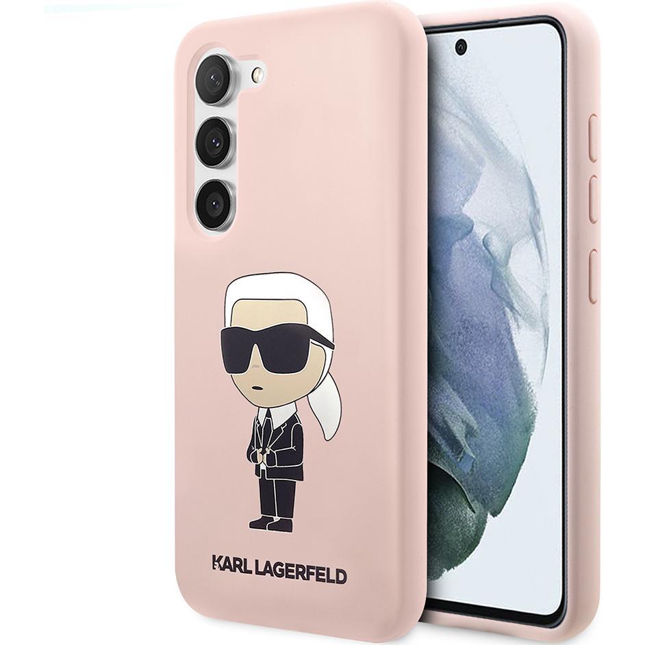 Karl Lagerfeld KLHCS23MSNIKBCP S23+ S916 hardcase pink/pink Silicone Ikonik (Samsung Galaxy S23+), Smartphone Hülle, Pin...