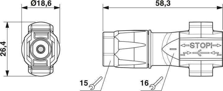Actual product image Phoenix Contact 1386384 Photovoltaic connector. Pin SUNCLIX (Solar connector)