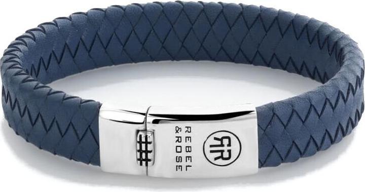 Produktbild Rebel Rose - Braided Flat 925ue Leather Bracelet RR-L0151-S - Dimension: 19 cm - L (19 cm, 925 Silber)