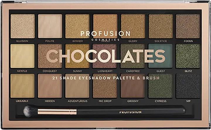 Produktbild Profusion - Eyeshadow Palette palette 21 eye shadows with brush Chocolates (Chocolates)