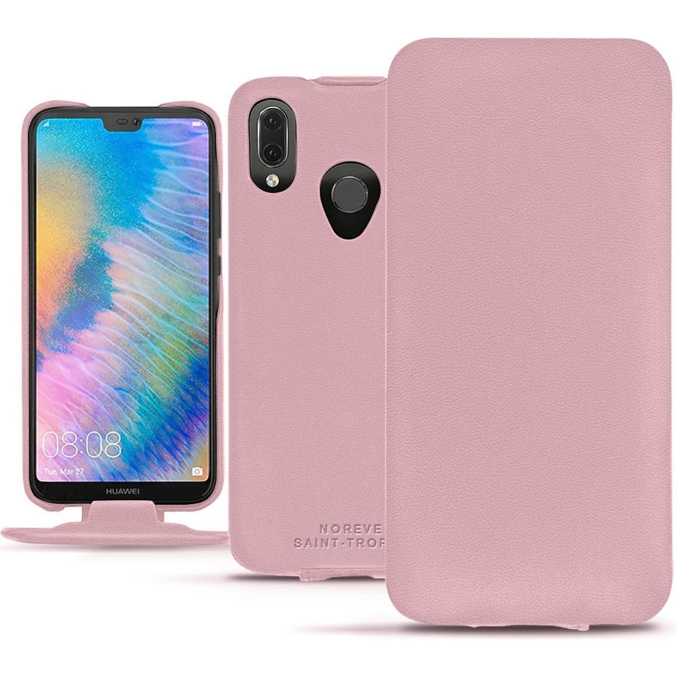 Noreve Lederschutzhülle vertikal (Huawei P20 Lite), Smartphone Hülle, Rosa