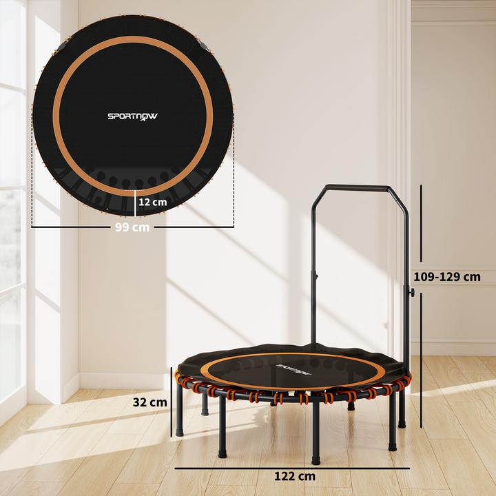 Actual product image SportNow Fitness Trampolin Stahl, Kunststoff Schwarz+Orange (122 cm)
