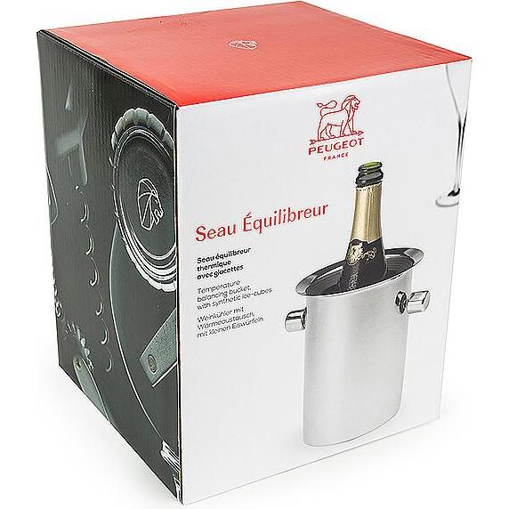 Thumbnail - Peugeot Champagnerkühler mit Kühlakku 19cm Edelstahl, Flaschenkühler, Silber