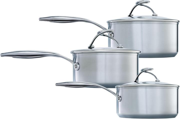 Produktbild Circulon Induktionsgeeignetes 3-teiliges Kochset mit kühlen Griffen und Glasdeckeln (Kochtopf, Edelstahl)