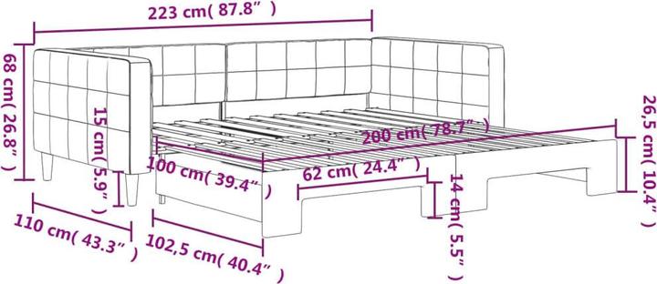 Produktbild vidaXL ausziehbares Tagesbett