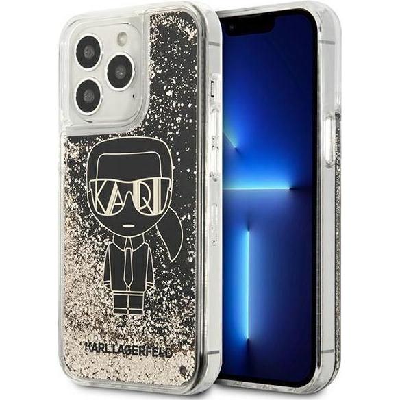Karl Lagerfeld Liquid Glitter Gatsby Case (Apple iPhone 13 Pro), Smartphone Hülle, Schwarz