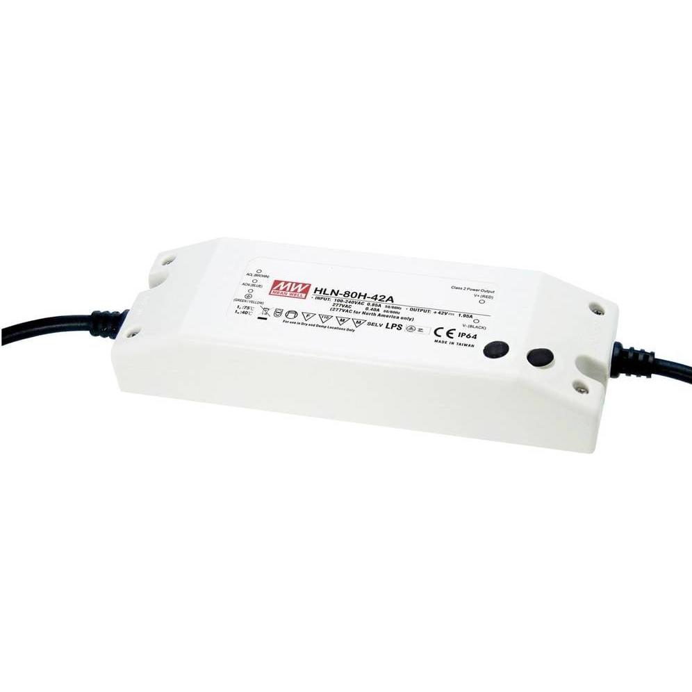 MeanWell, Accessori per illuminazione, MEAN WELL HLN-80H-20A, 80 W, IP20, 90 - 305 V, 4 A, 20 V, 61,5 mm