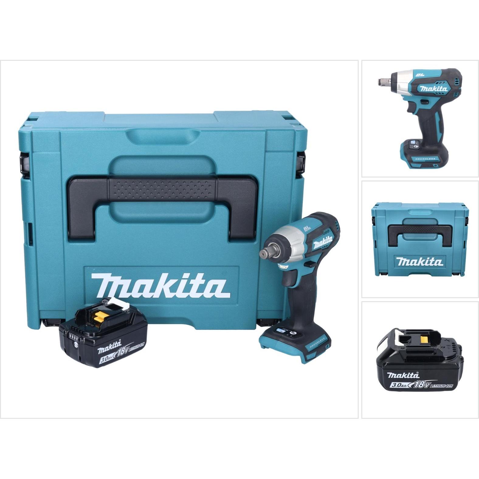 Makita, Trapano + Avvitatore a batteria, DTW 181 F1J Avvitatore a impulsi a batteria 18V 1/2" Brushless + Makpac + 1x batteria 3.0Ah - senza