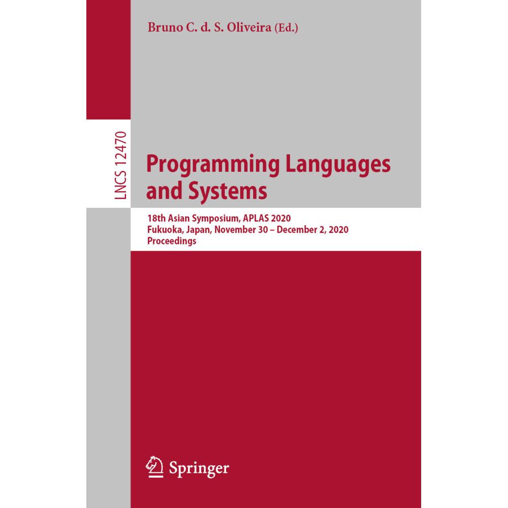 Programming Languages and Systems, Fachbücher von Bruno C. d. S. Oliveira