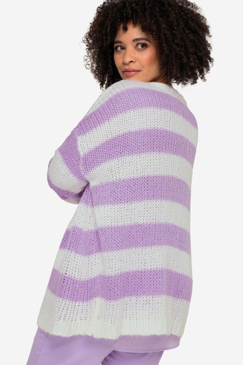 Produktbild Angel of Style Strickjacke, oversized, Blockstreifen, offene Form, V-Ausschnitt, Langarm (54)