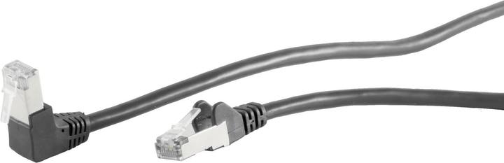 Actual product image Shiverpeaks S/CONN maximum connectivity network cable patch cable, cat 6, S/FTP, PIMF, angle-straight, black, 15 (S/FTP, CAT6, 15 m)