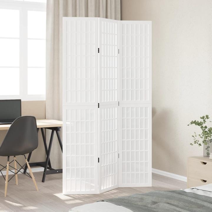 Image du produit vidaXL Séparation de pièce Paravent Paroi espagnole 3 pcs. blanc bois massif