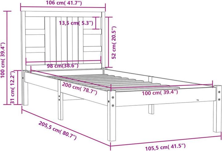Produktbild vidaXL Mahala (100 x 200 cm)