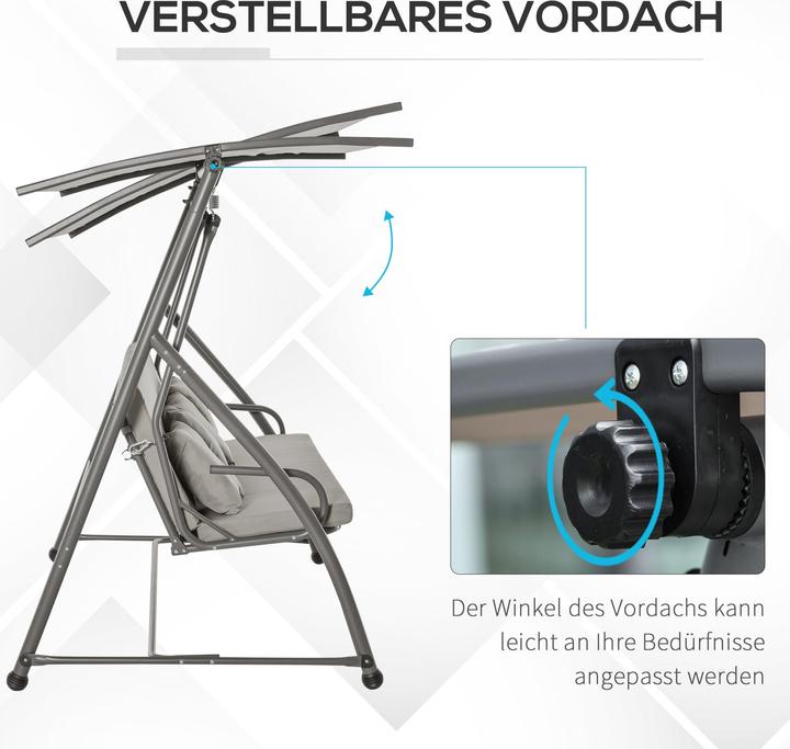 Actual product image Outsunny Hollywood swing adjustable to reclining surface