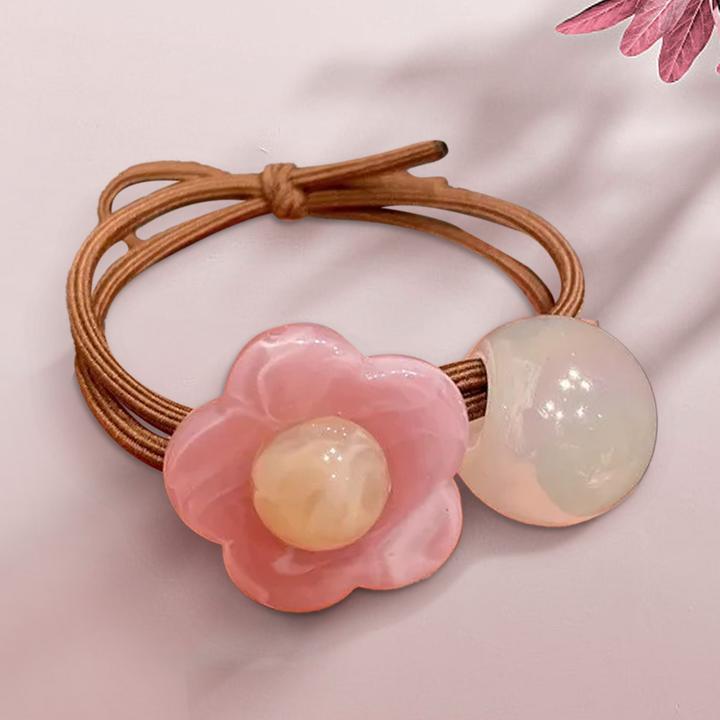 Immagine prodotto Avizar Perlen-Haargummi mit Perlenblume (Elastico per capelli)