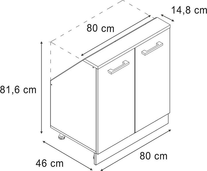 Actual product image Vicco for sloping ceilings R-Line with 2 doors (80 x 46 x 81.60 cm)
