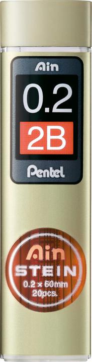 Actual product image Pentel Pencil leads AinStein (10 Piece, Graphite, 0.20 mm)