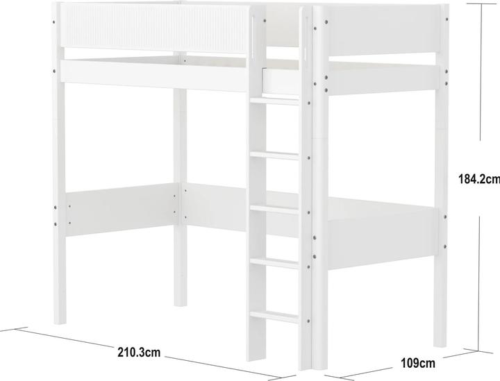Produktbild Flexa Hochbett White mit Rillen (90 x 200 cm)