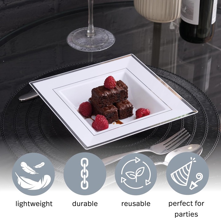 Actual product image Matana 100er-Set quadratische Plastik-Suppenteller (100 x)