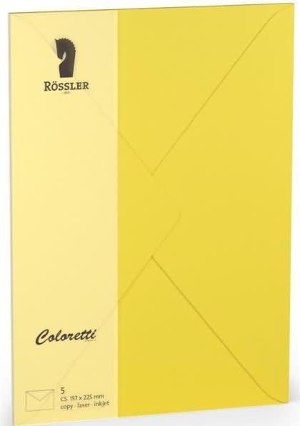 Productafbeelding Magni 220711543 - Coloretti enveloppen, 80 g/m², DIN C5, goudgeel, 5 stuks (C5, 5 x)