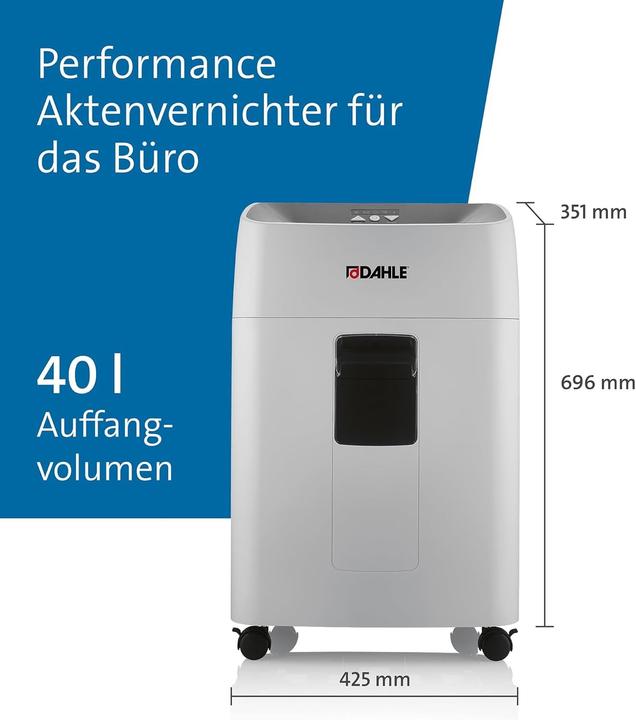 Produktbild Dahle 504P DESKSIDE, P-5 Aktenvernichter 15 Blatt Partikelschnitt 2 x 15 mm P-5 (Microschnitt, Partikelschnitt)