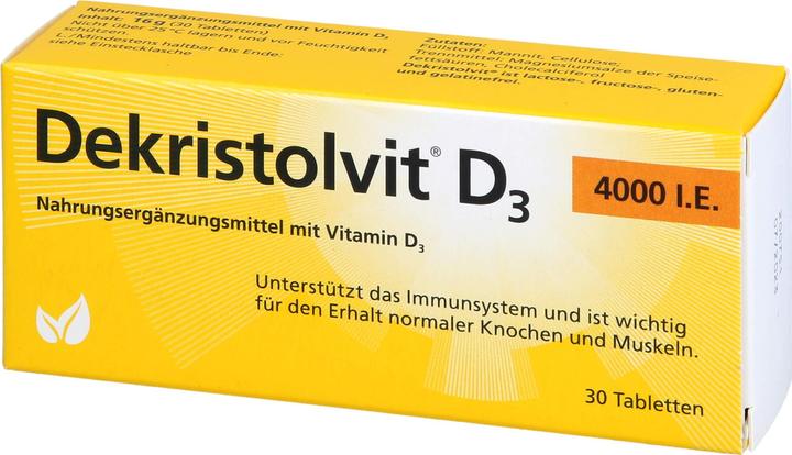 Image du produit Dekristolvit D3 4000 I.U. en comprimés, 30 comprimés (30 pièce(s), Cachets)
