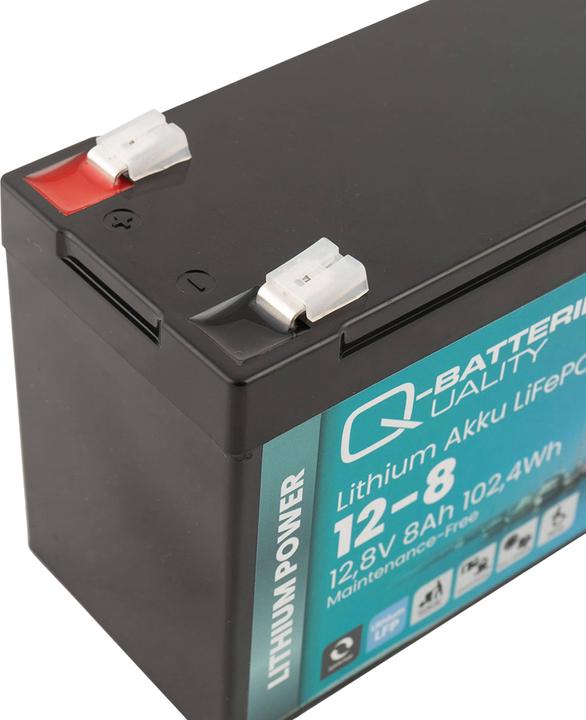 Produktbild Q-Batteries Lithium Akku 12-8 12,8V 8Ah 102,4Wh LiFePO4 Batterie (12.80 V, 8 Ah)