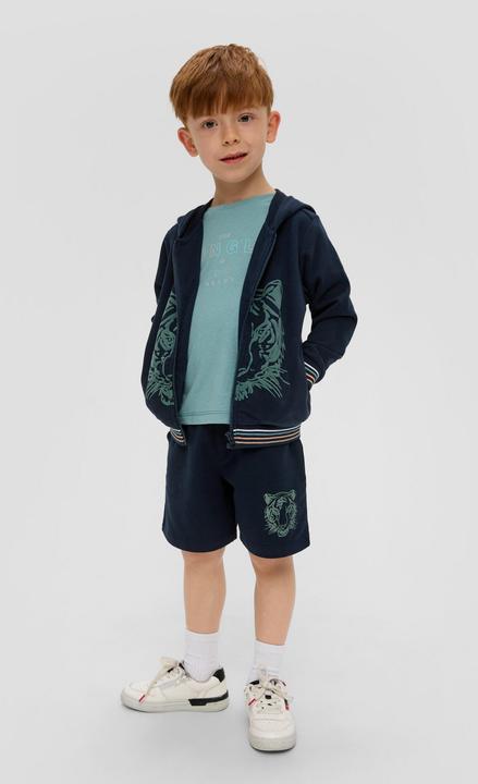 Produktbild s.Oliver Sweatshirt Jacke Sweatshirt-Jacke mit Reliefprint (104, 110)