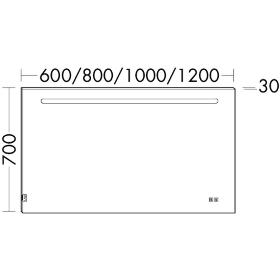 Thumbnail - burgbad, Spiegelschrank, Lin20 Lichtspiegel, mit horizontaler LED-Beleuchtung, 1200x700mm