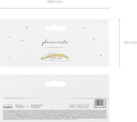 Produktbild Partydeco Place cards - Feathers, gold, 10.5x3cm (1 pkt / 10 pc.) (10 Stück)