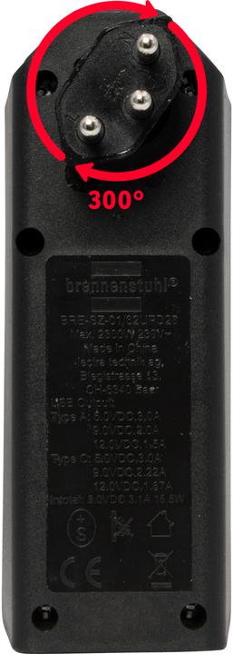 Immagine prodotto Brennenstuhl cleverLINE Abzweigstecker (Tipo 13, USB-A, USB-C, 2x)