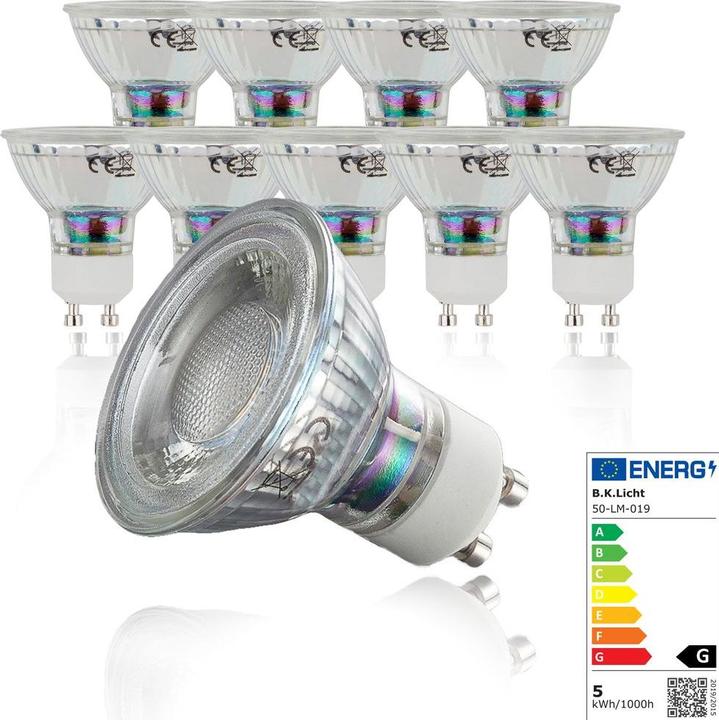Actual product image B.K.Licht LED bulbs, set of 10, GU10/5W/400lm (GU10, 400 lm, 10x)