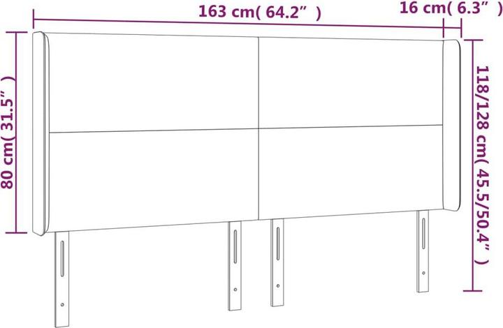 Produktbild vidaXL Kopfteil (163 x 16 x 128 cm)